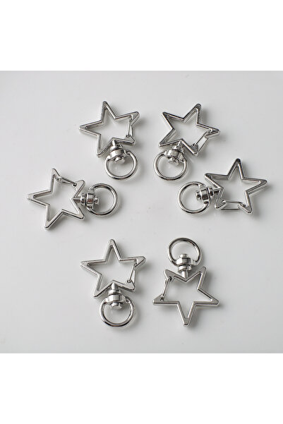 Choice 6 قطع من مشابك تثبيت على شكل قلب على شكل نجمة فضية، مشابك تثبيت على شك...