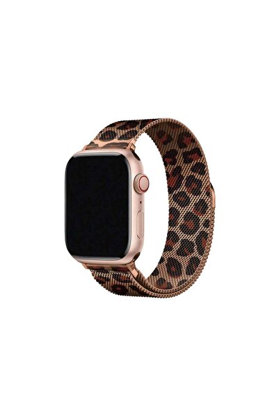 Apple Curea Ceas Watch Milanese Leopard Print Metalica 42/44/45/46/49mm