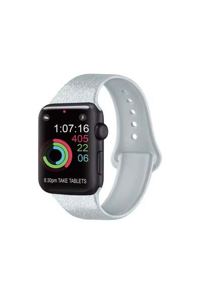 Apple Λουράκι ρολογιού σιλικόνης Bling ασημί 38/40/41mm