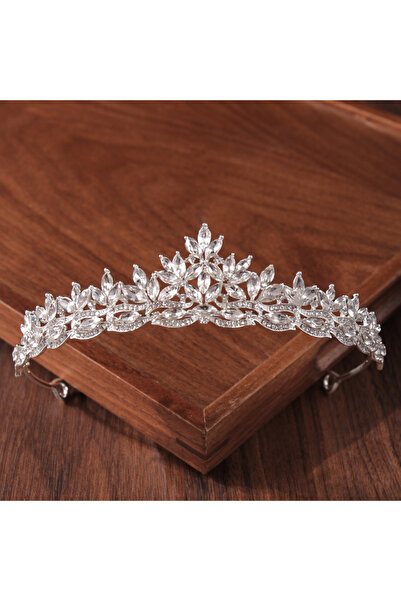 Choice تاج العروس باللون الفضي، إكسسوارات شعر الزفاف للنساء، تاج باللون الفضي...