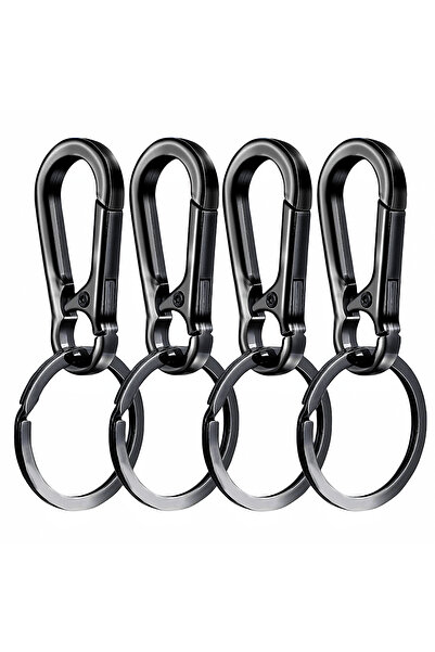 Choice 4PCS black 4Pcs Carabiner Clip Keychain Metal Carabiner Shape Key Ring...