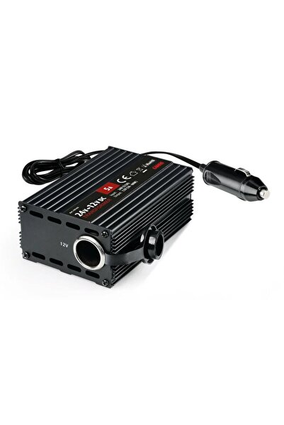 Lampa Convertor Auto LAM70143, 24V la 12V, Cablu de 80 cm, Cu Stecher pentru Brichetă Auto și Priz