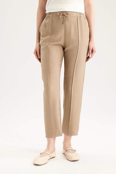 DeFacto Elastic Waist Lace-Up Basic Straight Leg Jogger Pants D2573Ax25Sp