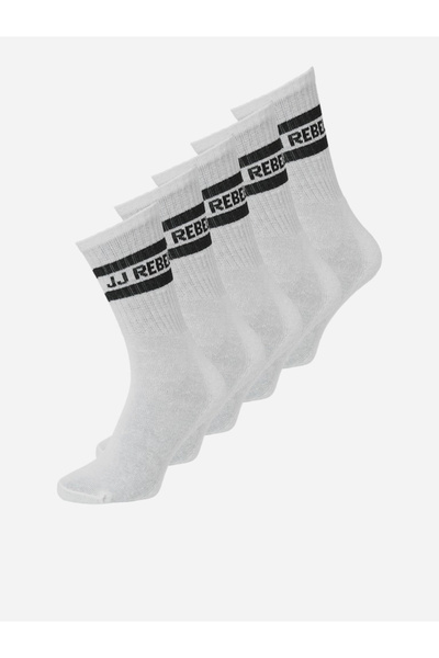 REBEL By Styli Pack of 5 - Men White Ankle Socks
