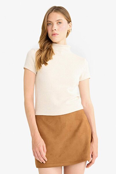 DeFacto Slim Fit Slim-Fit Half Turtleneck Short-Sleeve T-Shirt G1734Ax25Wn