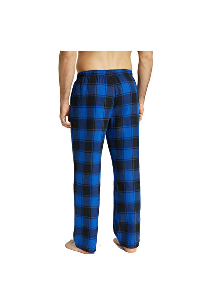veralya Pijalüx Men's Checkered Poplin Pocket Bottom Pajamas
