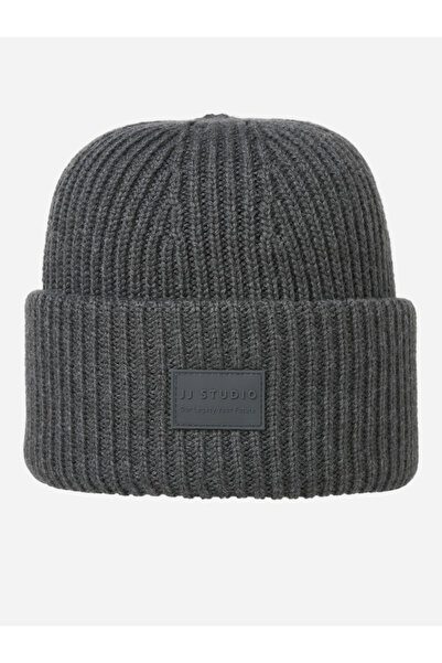 Jack & Jones Ribbed Knit Beanie with Patch Detail