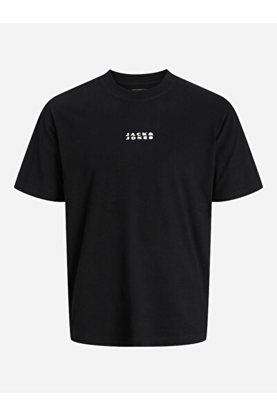 Jack & Jones تي شيرت JCOSTANCE بطبعة نصية بسيطة ورقبة دائرية
