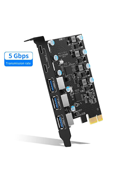 Choice 3USBA 2USBC 5 Ports 5Gbps PCIE Expansion Card PCIE 1X To 5 Port Type C...