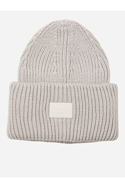 Jack & Jones Ribbed Knit Beanie with Patch Detail