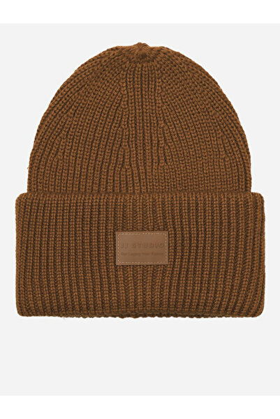 Jack & Jones Ribbed Knit Beanie with Patch Detail