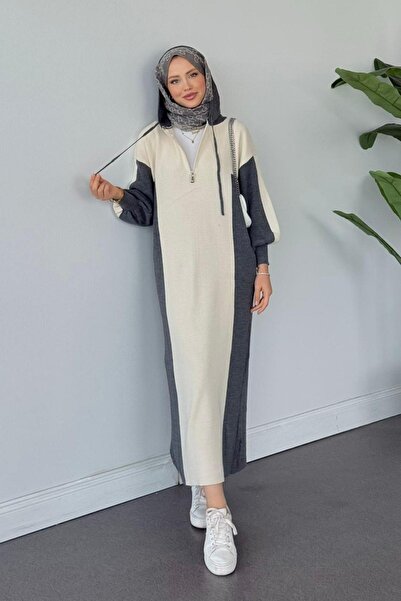 Hazamoda Αθλητικό κοστούμι Samira με κουκούλα σε γκρι χρώμα