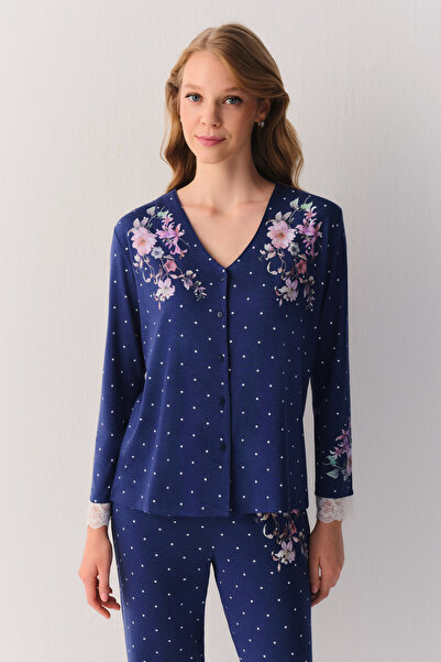 SUWEN Jane Shirt Collar Pajama Set