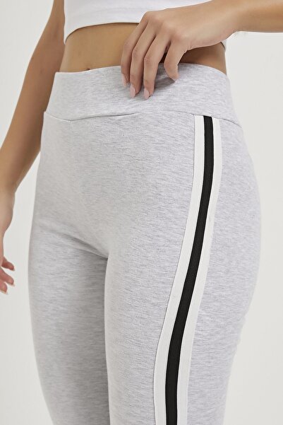 Arma Life Women's Striped High Waist Gray Wide Leg Sweatpants