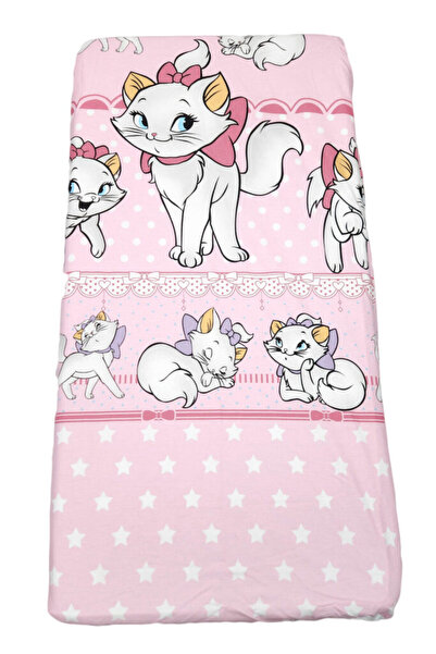 fantasialand Elasticated Sheet for Mattress with Marie the Kitten, 100% Cotton