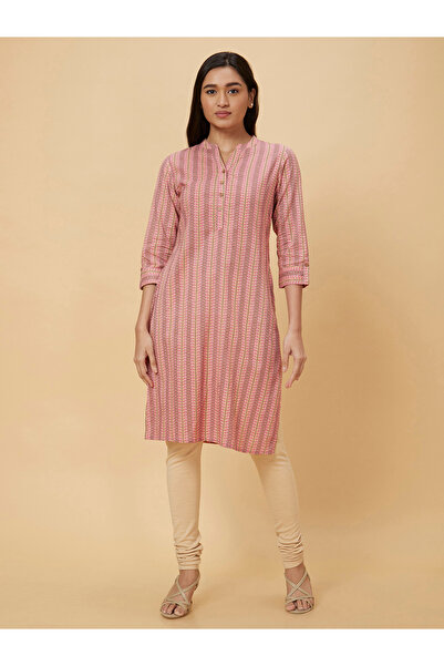Globus By Styli Women Pink Printed Straight Kurta