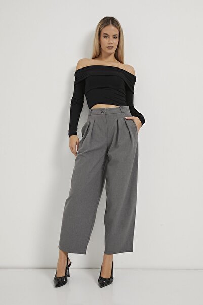 Arma Life Kadın Çift Pileli Bol Paça Füme Balon Pantolon