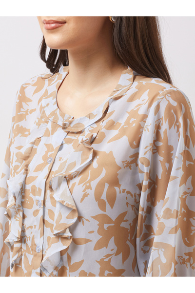 Globus By Styli Multi Ruffle Detail Georgette Top