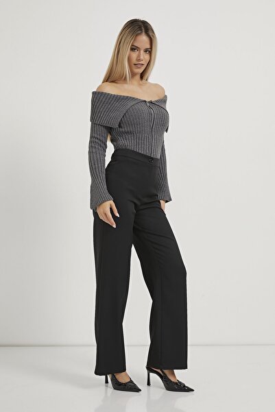 Arma Life Kadın Yüksek Bel Basic Bol Siyah Palazzo Pantolon