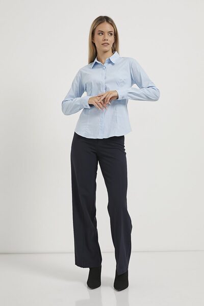 Arma Life Cămașă de damă Basic Pensli Slim Fit albastră, strânsă