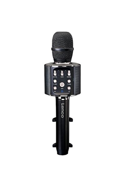 Lenco Microphone Karaoke BMC-090BLK, Bluetooth, Speaker, MicroSD, USB, Battery, Voice Effects, Light