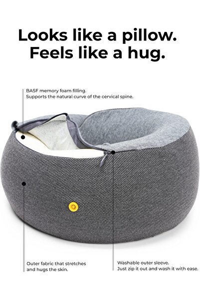 MOKOBARA The Travel Pillow Pure Memory Foam Neck Pillow, Comfortable & Breathable Cover, Machine Was