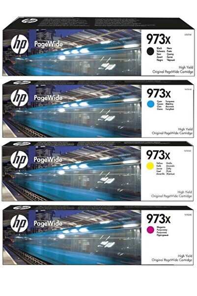 HP 973X 4-Color High Yield Original For PageWide Printers - Combo Pack Black, Cyan, Magenta, Yellow