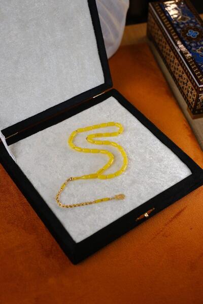 dergah tesbih 14 Ayar Altın Tasarım Bilek Boy Sarı Miski Katalin Tesbih