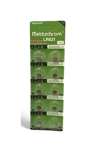 Mettzchrom Ag1 LR621 364 Alkalin Düğme Pil 10 Adet