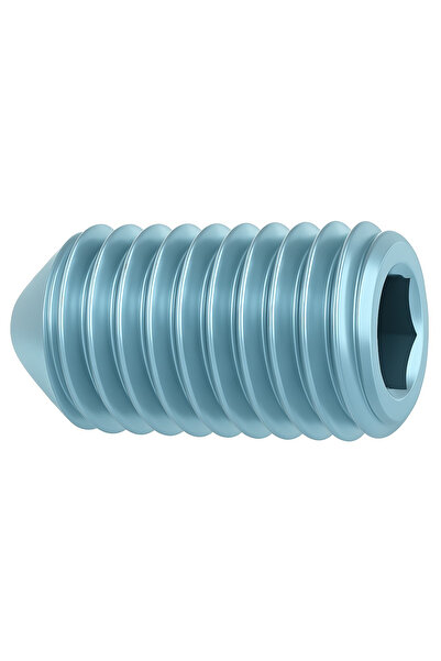 OEM Stift cu imbus si varf conic DIN 914 45H M8x16 otel zincat - cutie 200 buc