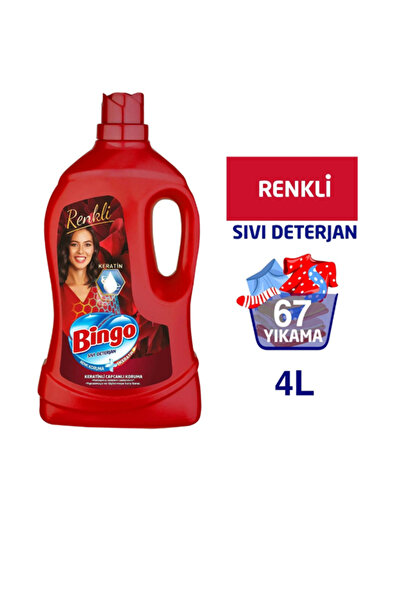Bingo Renkli Sıvı Bakım Çamaşır Deterjanı 4 L