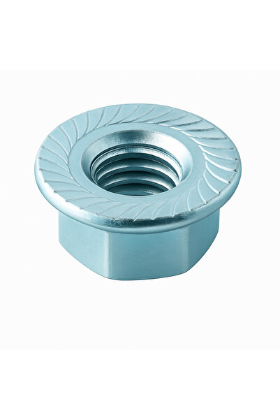 OEM Piulita cu flansa DIN 6923 cu seratii 8. M14 otel zincat - cutie 100 buc