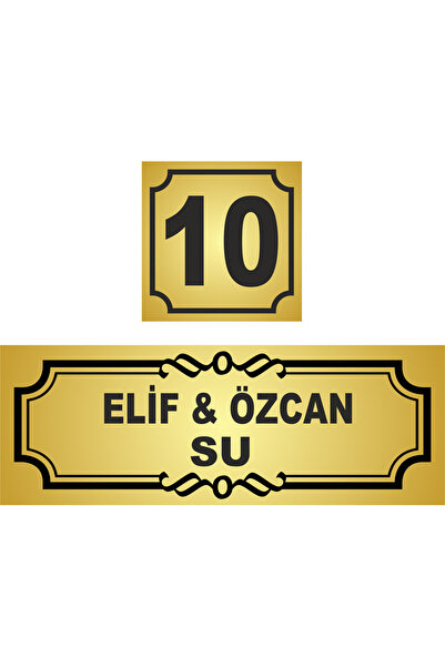 Outdoor One Kapı İsimliği Klasik Ev Dış Kapı İsimliği Çelik Kapı İsimliği Gold01