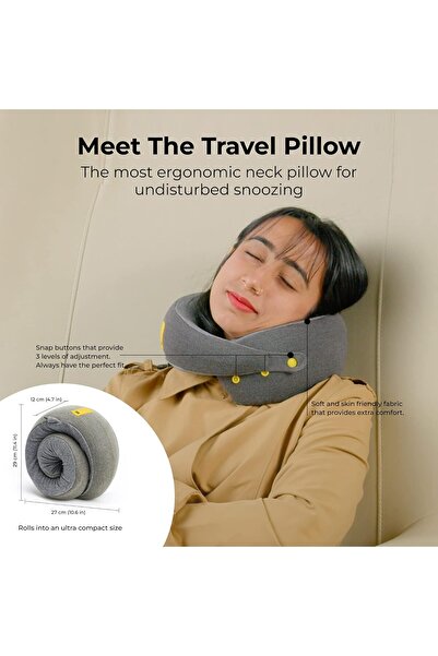 MOKOBARA The Travel Pillow Pure Memory Foam Neck Pillow, Comfortable & Breathable Cover, Machine Was