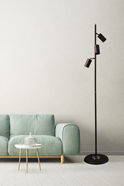 Luzarana Bella Siyah Lambader Hareketli Başlık – Modern Dekoratif Metal Tasarım Şık Ledli Yerden Aydınlatma