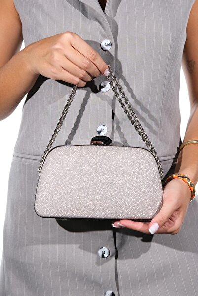 LuviShoes Meliora Gold Glitter Women's Evening Dress Handbag