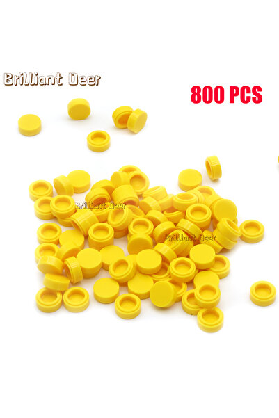 Choice6 800 قطعة من البلاط المسطح الأصفر 1 × 1 نقاط طوب دائري 35381 98138 MOC...