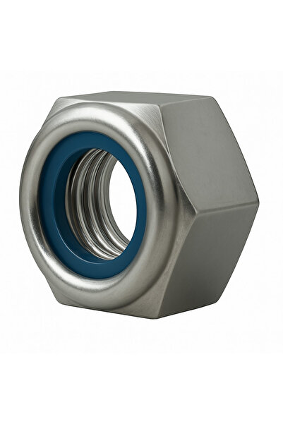 OEM Piulita inalta cu autoblocare plastic DIN 982 M12 inox A4 - cutie 50 buc