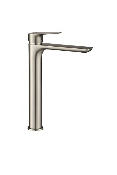 Milano Bayz Art Basin Mixer – Brushed Nickel Brass Faucet, Sleek Design for S...