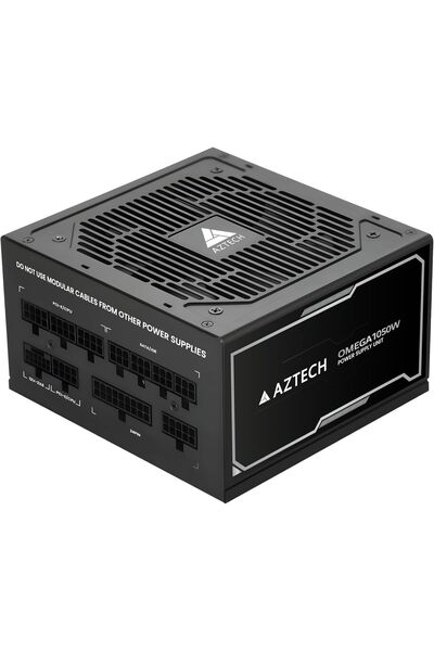 Aztech مزود طاقة OMEGA 1050W 80 Plus Platinum ATX 3.1 وPCIe 5.1، مزود طاقة معياري بالكامل