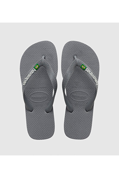 Havaianas STEEL GREY/STEEL GREY KID'S HAV. BRASIL LOGO FLIP FLOPS