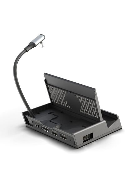 Skull & Co. SteamDock with Detachable Portable USB Hub HDMI TV Adapter for Steam Deck/ROG Ally, Smar