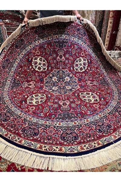 RD RAMAZAN DAĞ EL HALI SANATI El Dokuma İran İsfahan Yuvarlak Halısıdır İpek ...