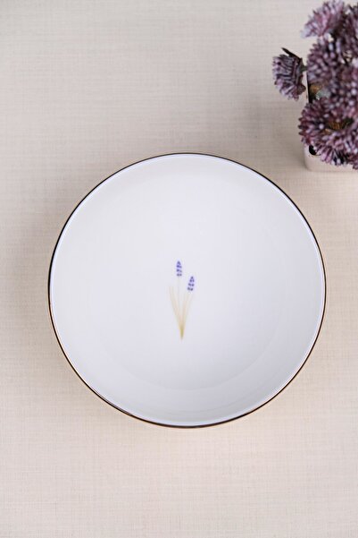 tabakevi Tabak Evi Porcelain Natura Lavender Gold Gilded Bowl 13.50cm Single