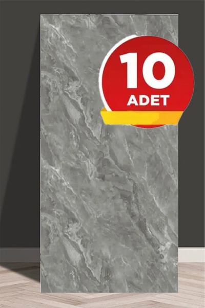 Tetik 10 adet 30x60 Cm gri Mermer kendinden yapışkanlı duvar paneli