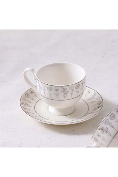 Danube Home Youthful Bite Sparkle 8-Piece Tea Set – Elegant Dishwasher Safe Cups & Saucers for 4