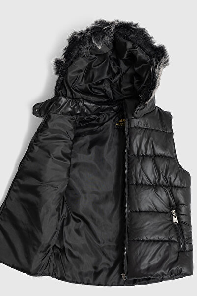 Go Veform Men's Vest with Fiber Filling Inside and Fur Hood