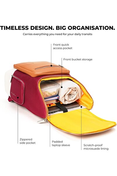 MOKOBARA حقيبة ظهر هوفركرافت المقاومة للماء، مقاس 15.6 بوصة، مزودة بجيب للأمتعة للعمل والسفر