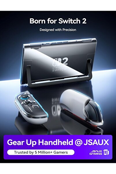 jsaux Dockable Case for Nintendo Switch 2 2025, PC+TPU Grip Protective Cover Accessories Compatible