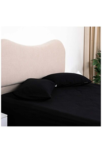 Bed N Home SA Black fitted bed sheet set, 100% Egyptian cotton, 250 thread count, 2 pillowcases, 100*200cm